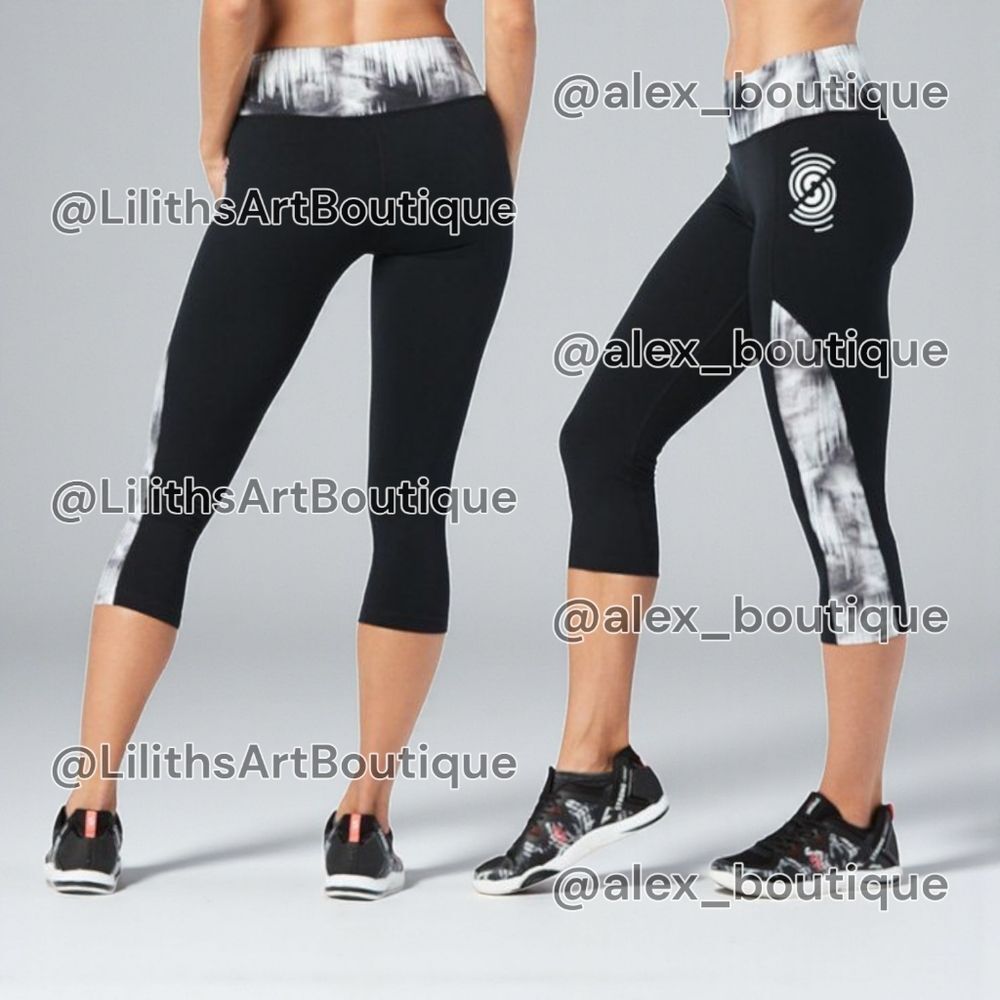 Strong by Zumba Squat Sync Sweat Capri Leggings Bold Black Size S (E055)